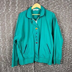 Recreation Vintage Jacket Blue Embroidered Full Zip‎ Run Jog Tennis 90's